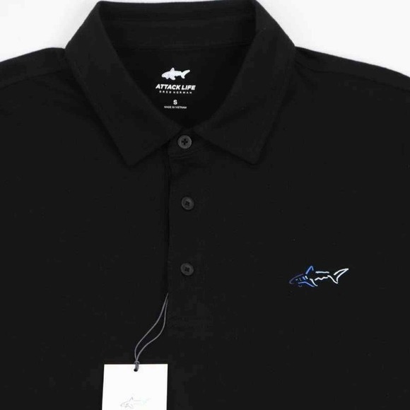 Greg Norman Attack Life  Mens Polo Table Shirt Black RapiDry Long Sleeve S New - Picture 6 of 12